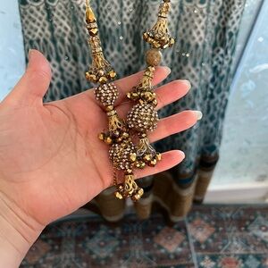 Gold and Brown Beaded Necklace